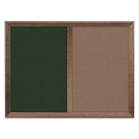 United Visual Products Enclosed Corkboard, 1 Door, 60"x36", 4" Fra UV3417-SATIN-CORK